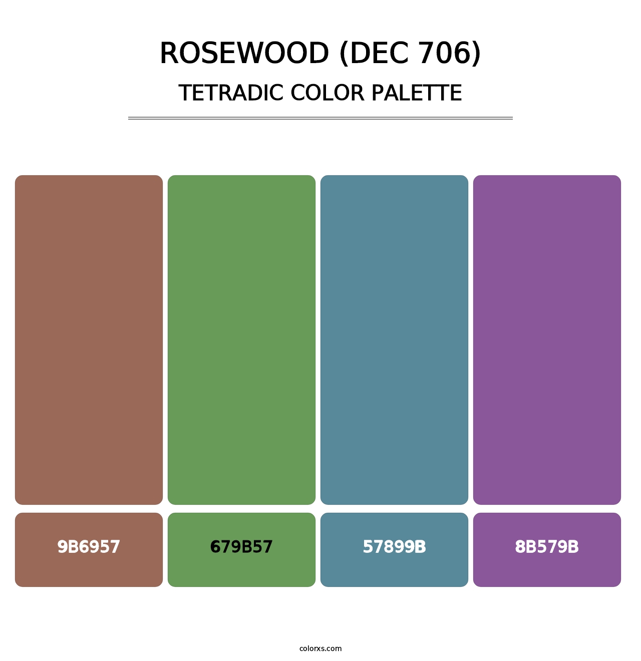 Rosewood (DEC 706) - Tetradic Color Palette