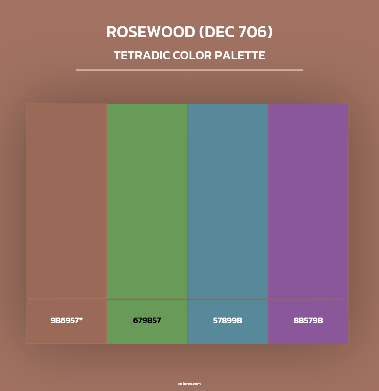 Rosewood (DEC 706) - Tetradic Color Palette