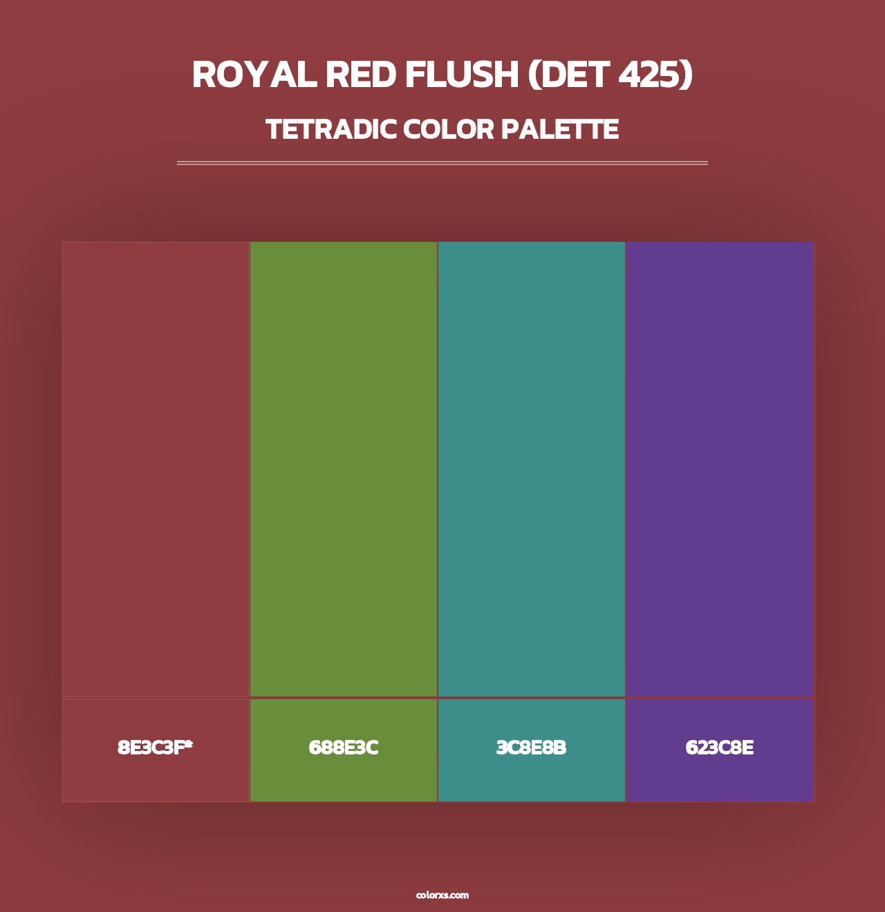 Royal Red Flush (DET 425) - Tetradic Color Palette