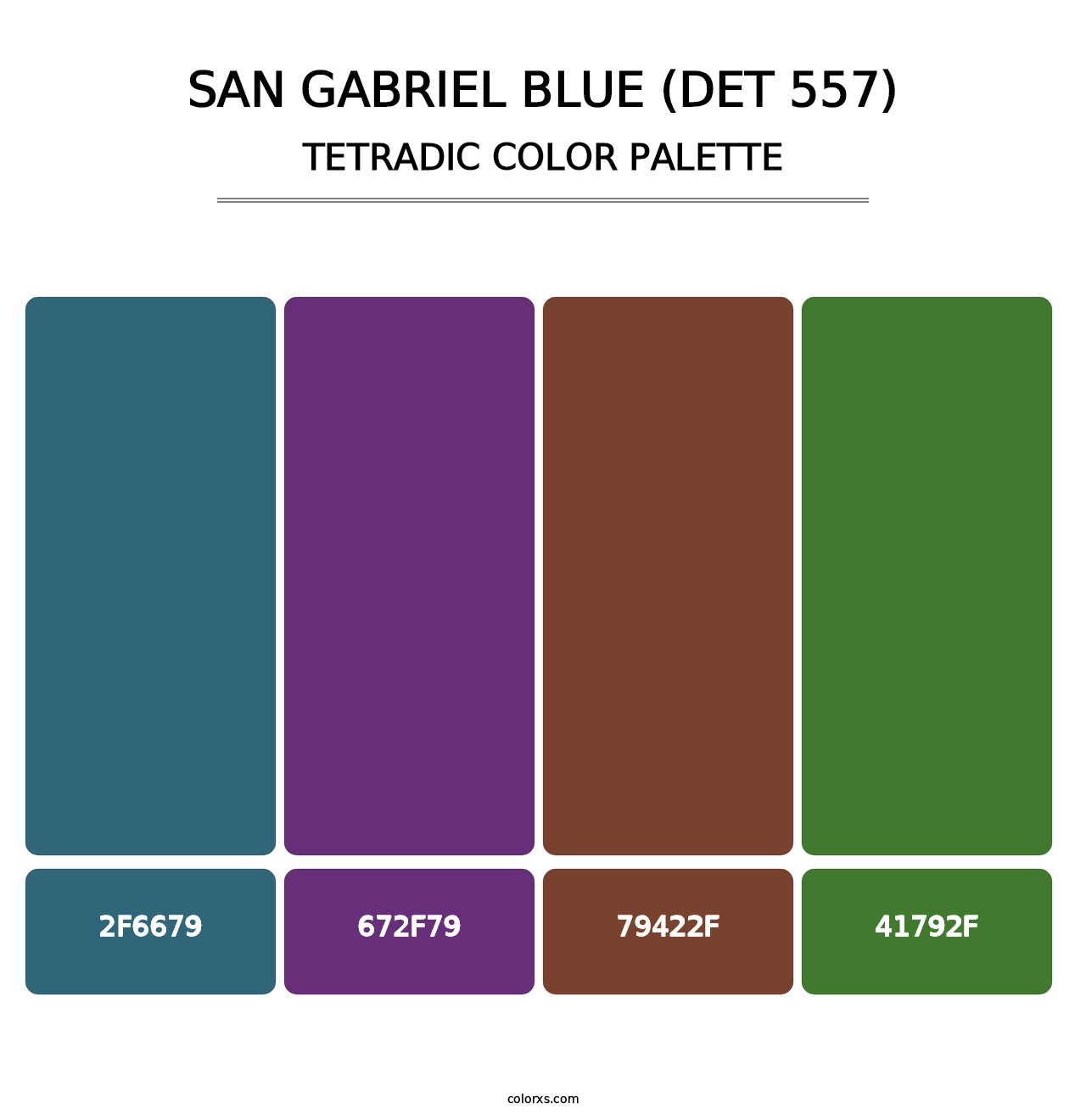 San Gabriel Blue (DET 557) - Tetradic Color Palette