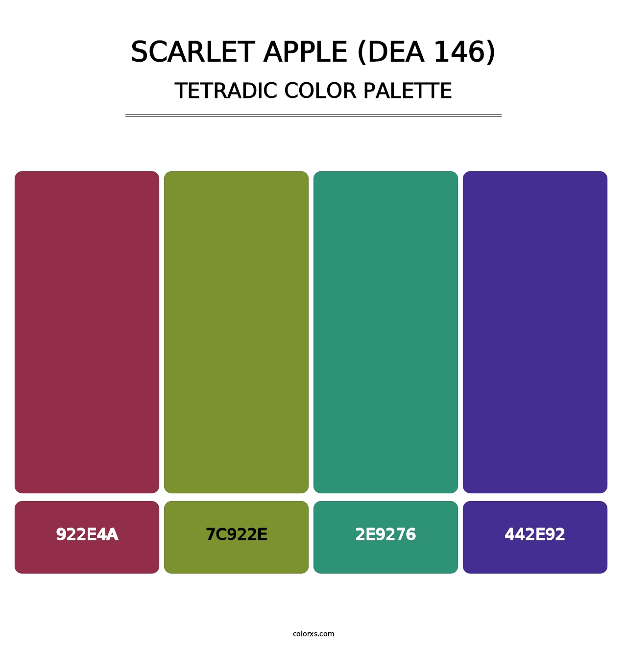 Scarlet Apple (DEA 146) - Tetradic Color Palette