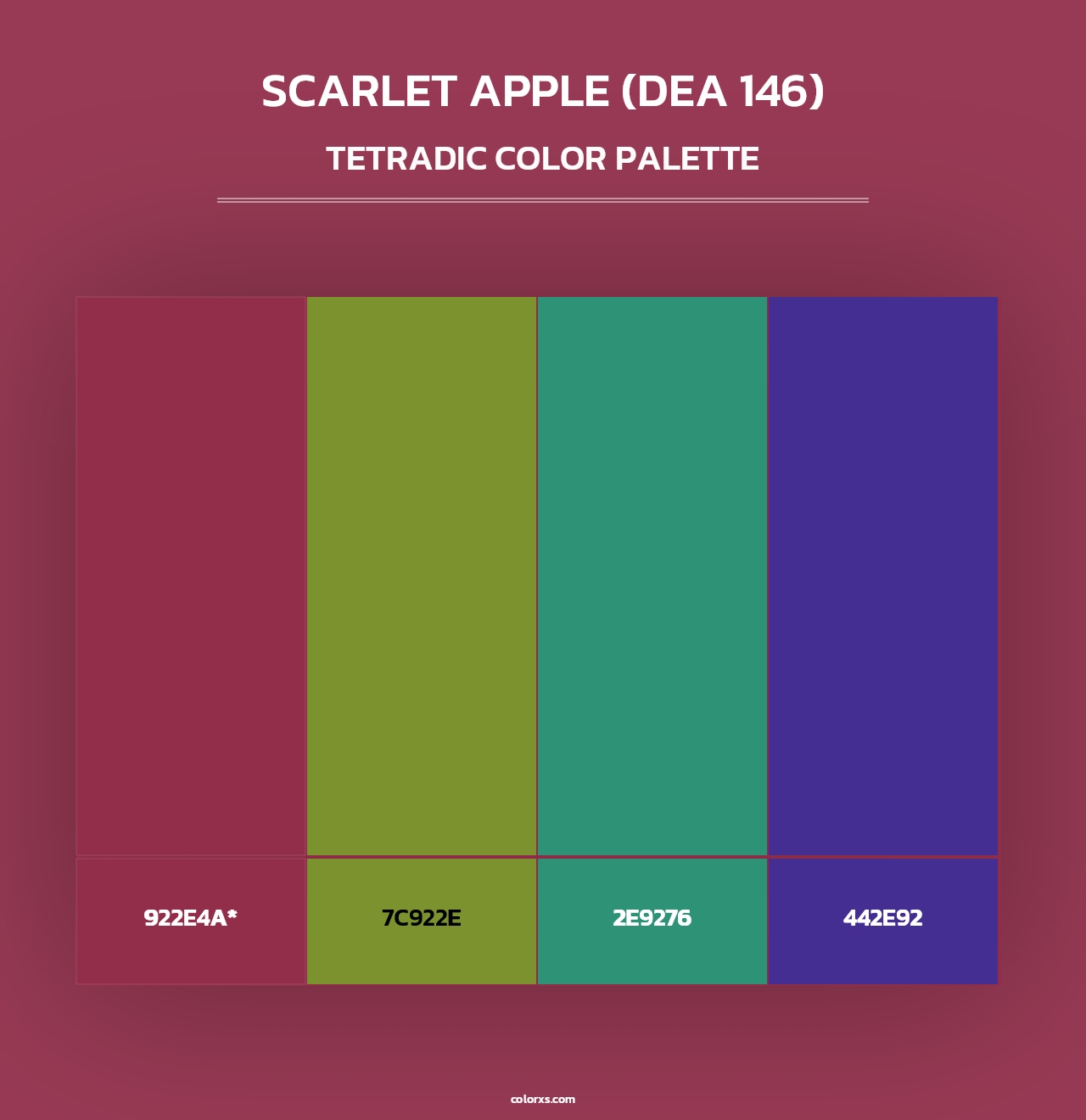 Scarlet Apple (DEA 146) - Tetradic Color Palette