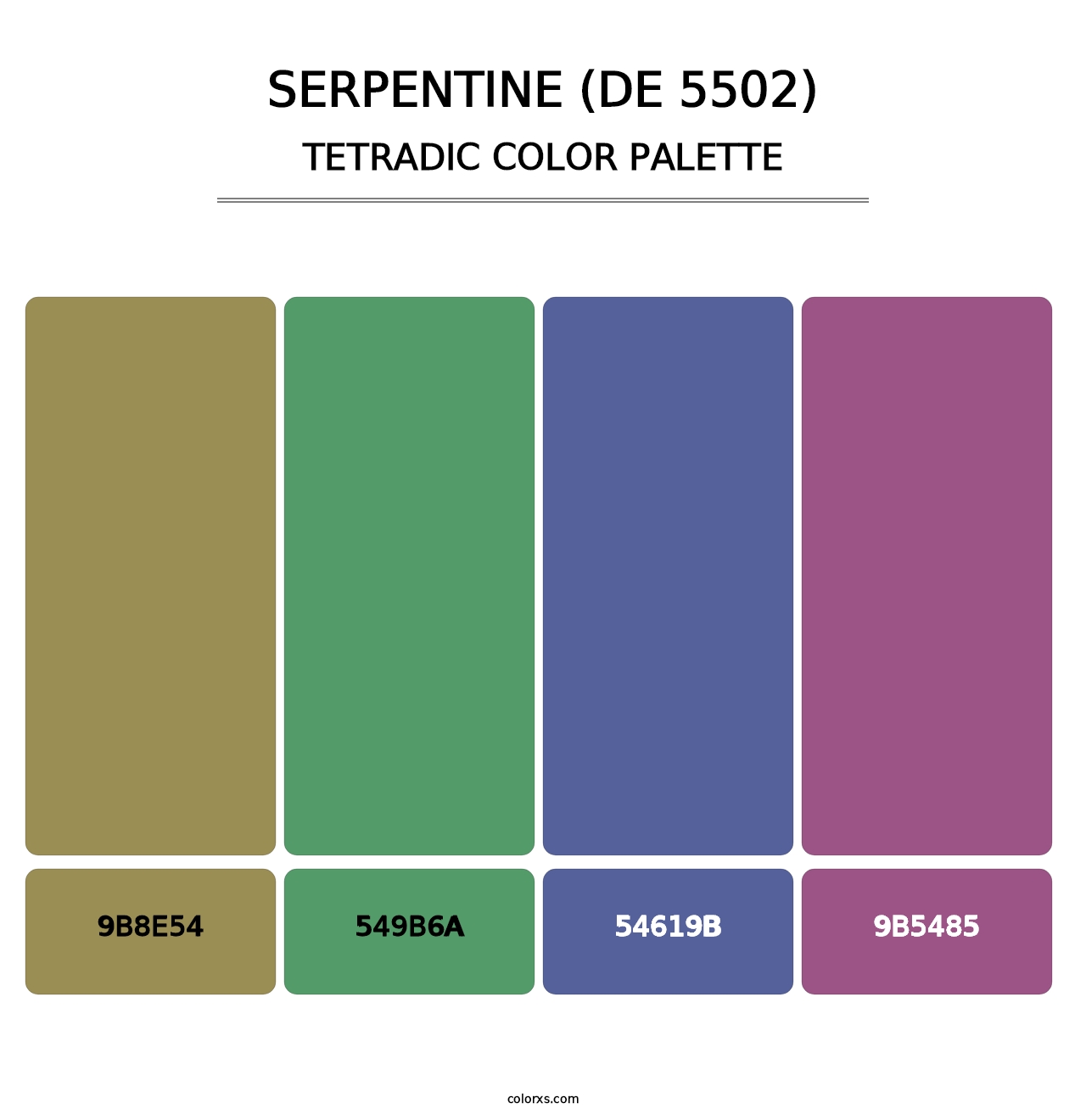 Serpentine (DE 5502) - Tetradic Color Palette