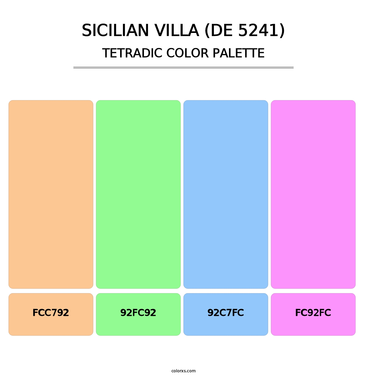 Sicilian Villa (DE 5241) - Tetradic Color Palette