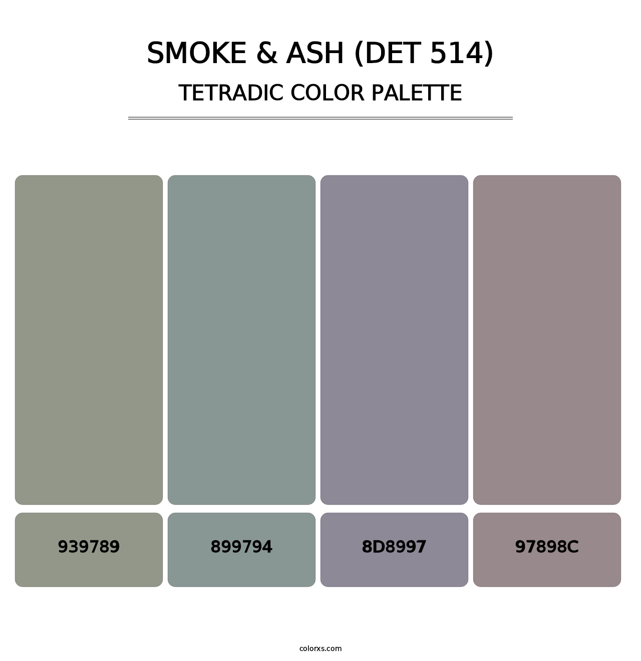 Smoke & Ash (DET 514) - Tetradic Color Palette