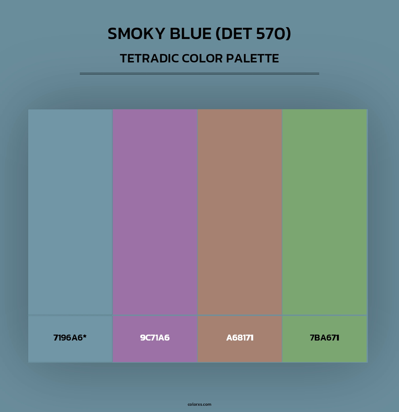 Smoky Blue (DET 570) - Tetradic Color Palette