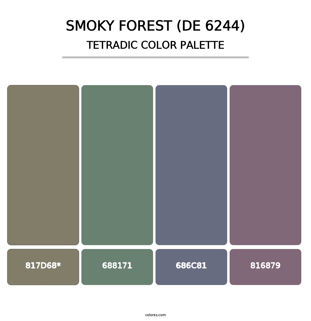 Smoky Forest (DE 6244) - Tetradic Color Palette