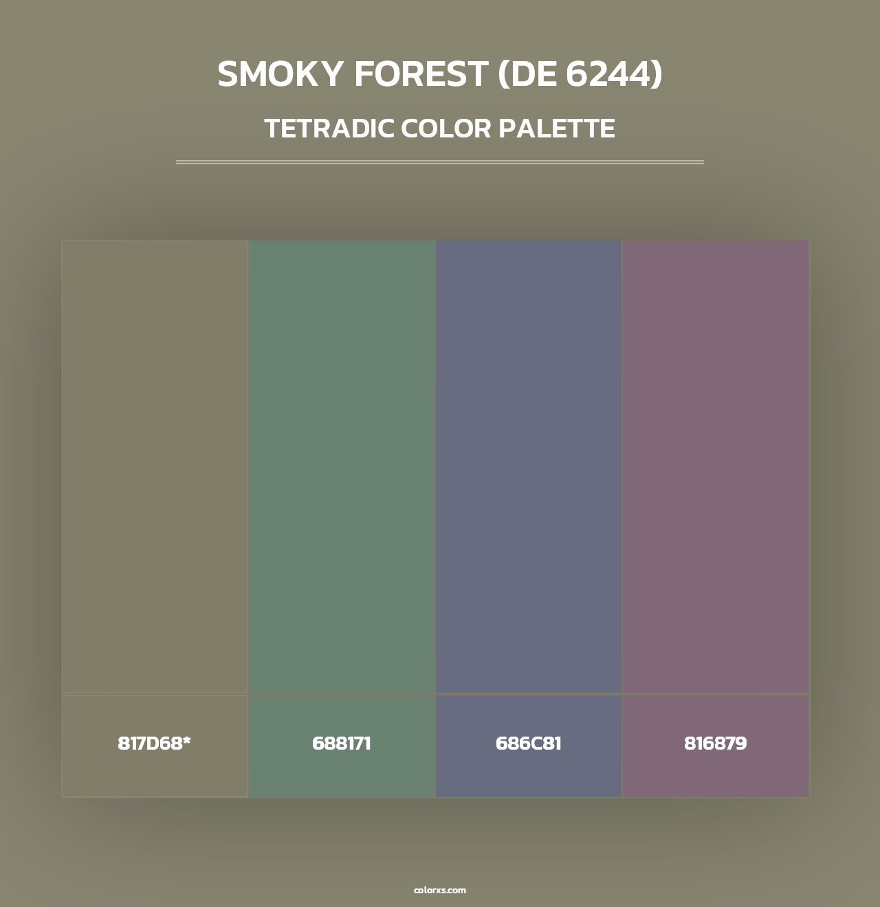 Smoky Forest (DE 6244) - Tetradic Color Palette