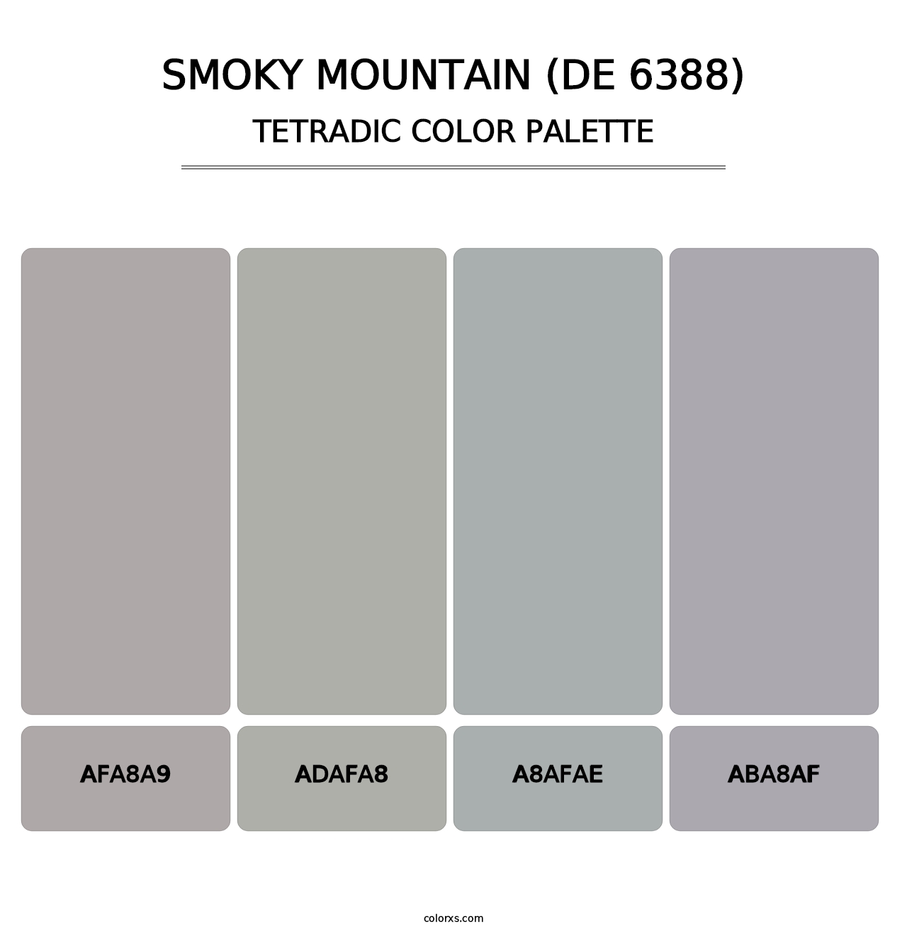 Smoky Mountain (DE 6388) - Tetradic Color Palette
