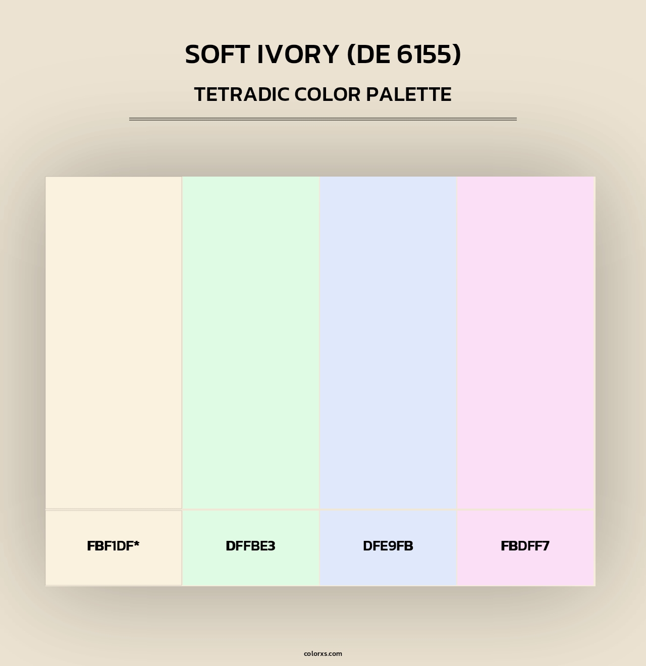 Soft Ivory (DE 6155) - Tetradic Color Palette