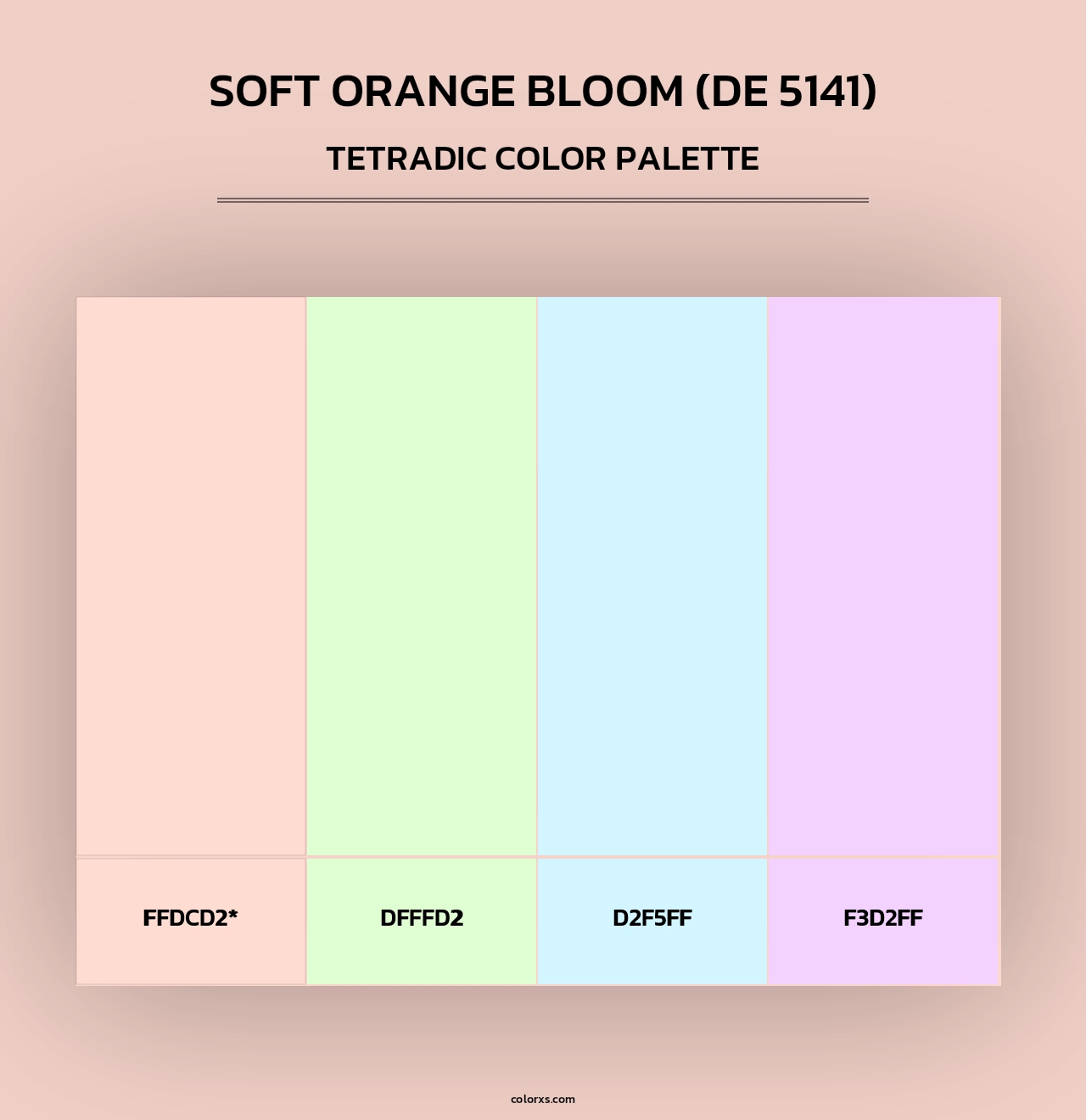 Soft Orange Bloom (DE 5141) - Tetradic Color Palette