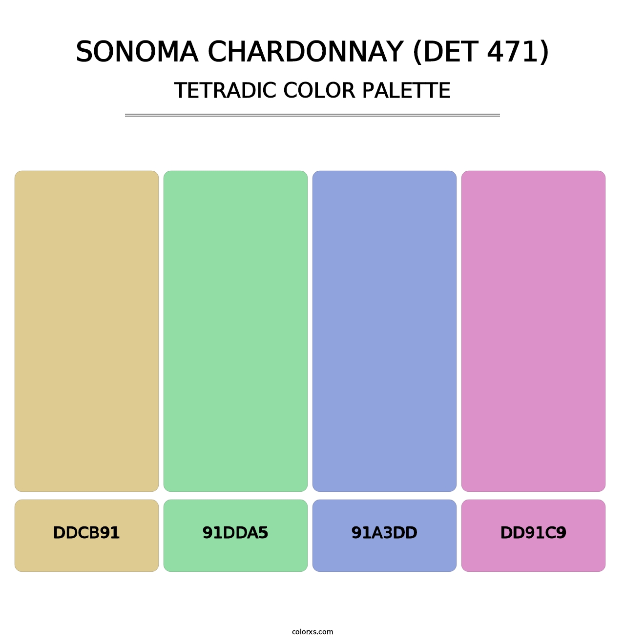 Sonoma Chardonnay (DET 471) - Tetradic Color Palette