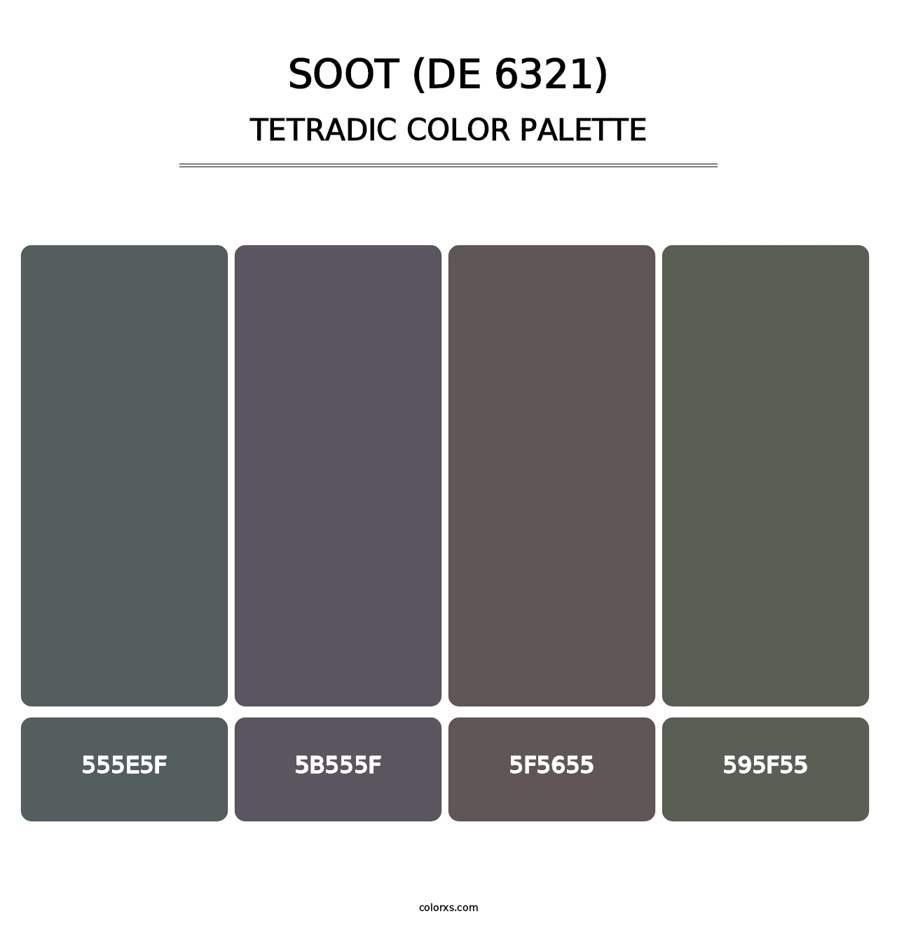 Soot (DE 6321) - Tetradic Color Palette