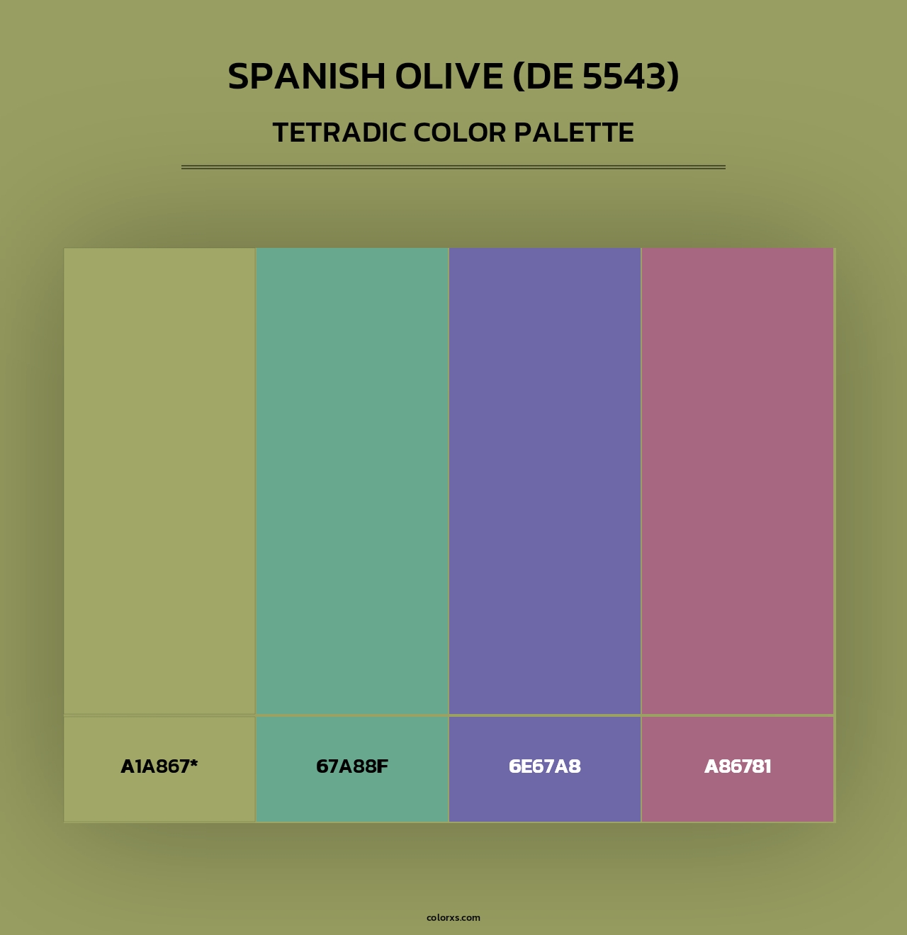 Spanish Olive (DE 5543) - Tetradic Color Palette