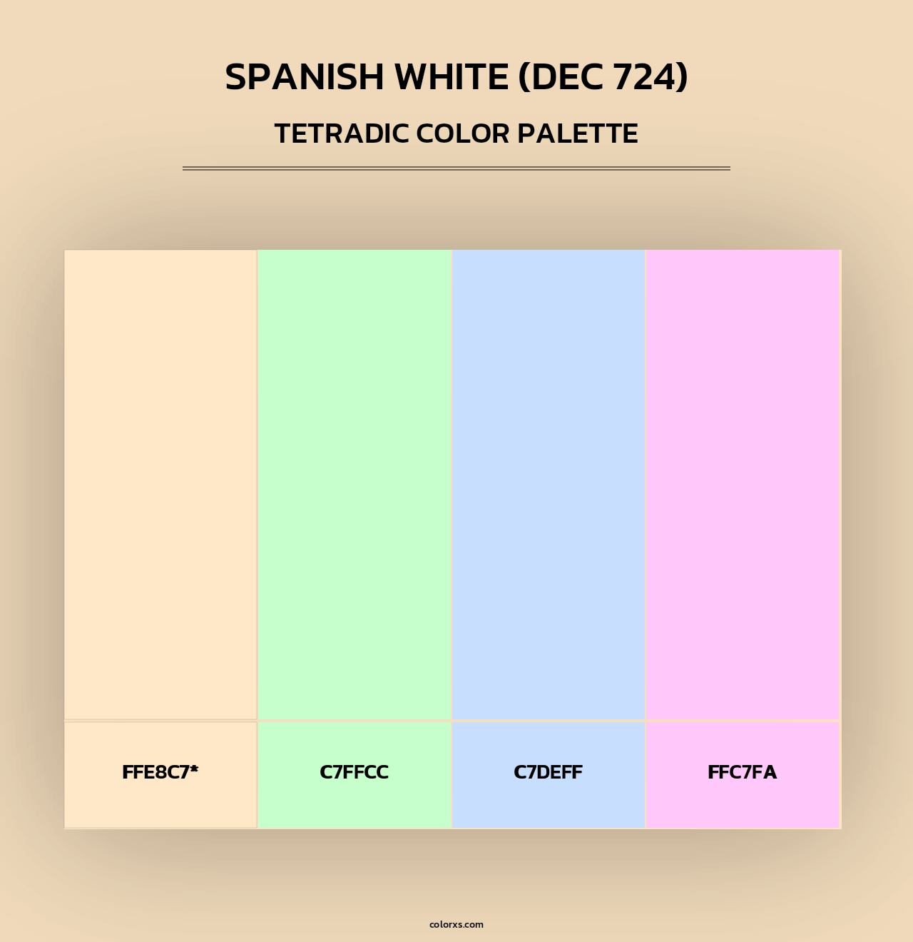 Spanish White (DEC 724) - Tetradic Color Palette