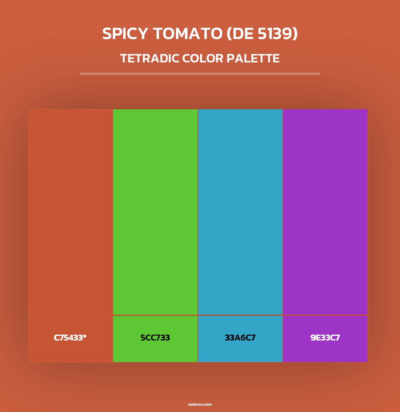 Spicy Tomato (DE 5139) - Tetradic Color Palette
