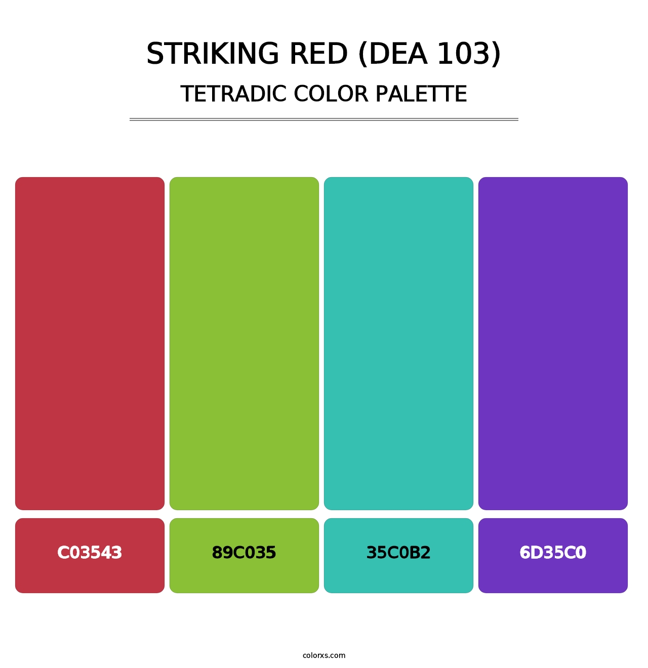 Striking Red (DEA 103) - Tetradic Color Palette
