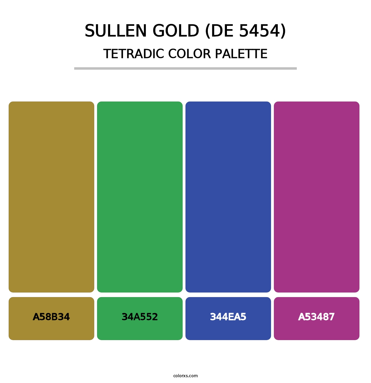 Sullen Gold (DE 5454) - Tetradic Color Palette