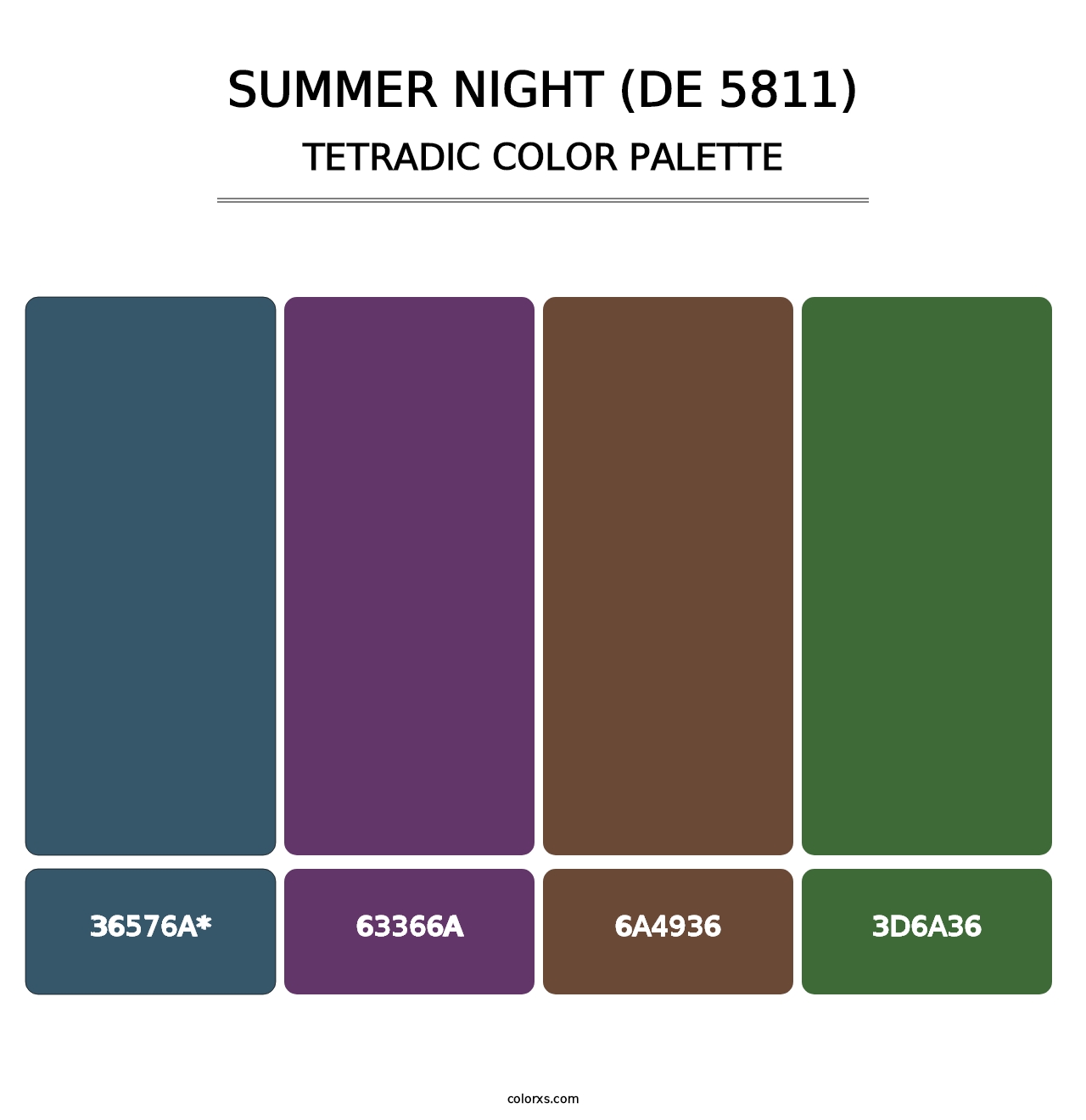 Summer Night (DE 5811) - Tetradic Color Palette