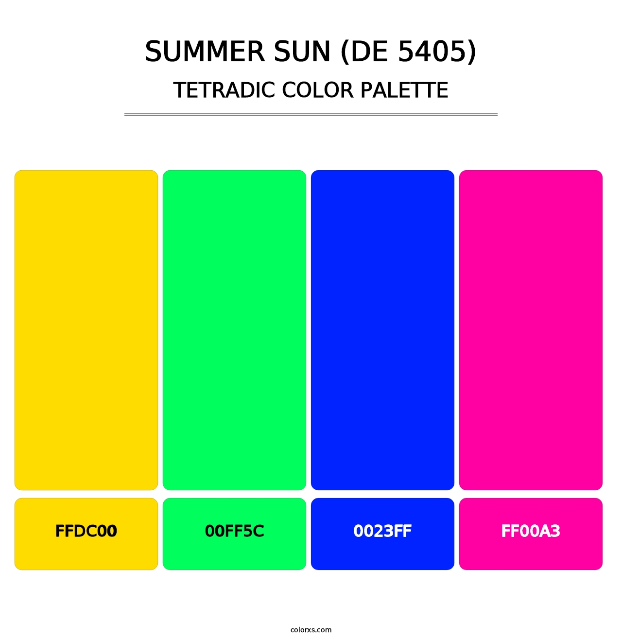 Summer Sun (DE 5405) - Tetradic Color Palette