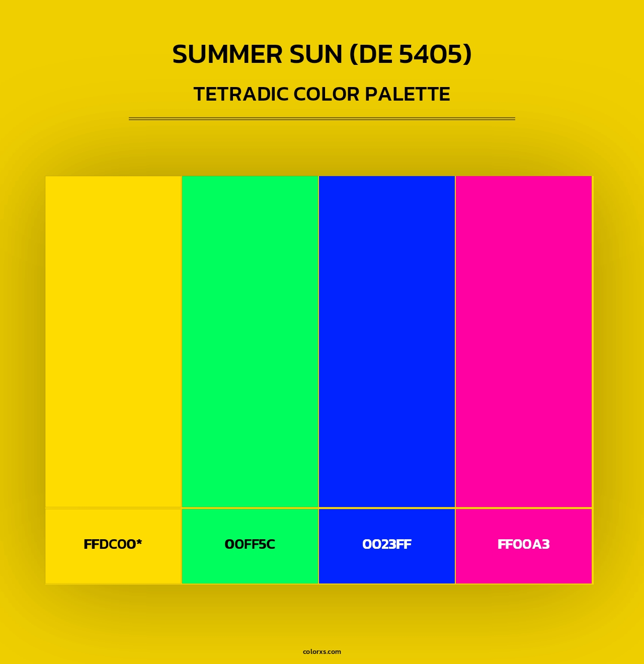 Summer Sun (DE 5405) - Tetradic Color Palette