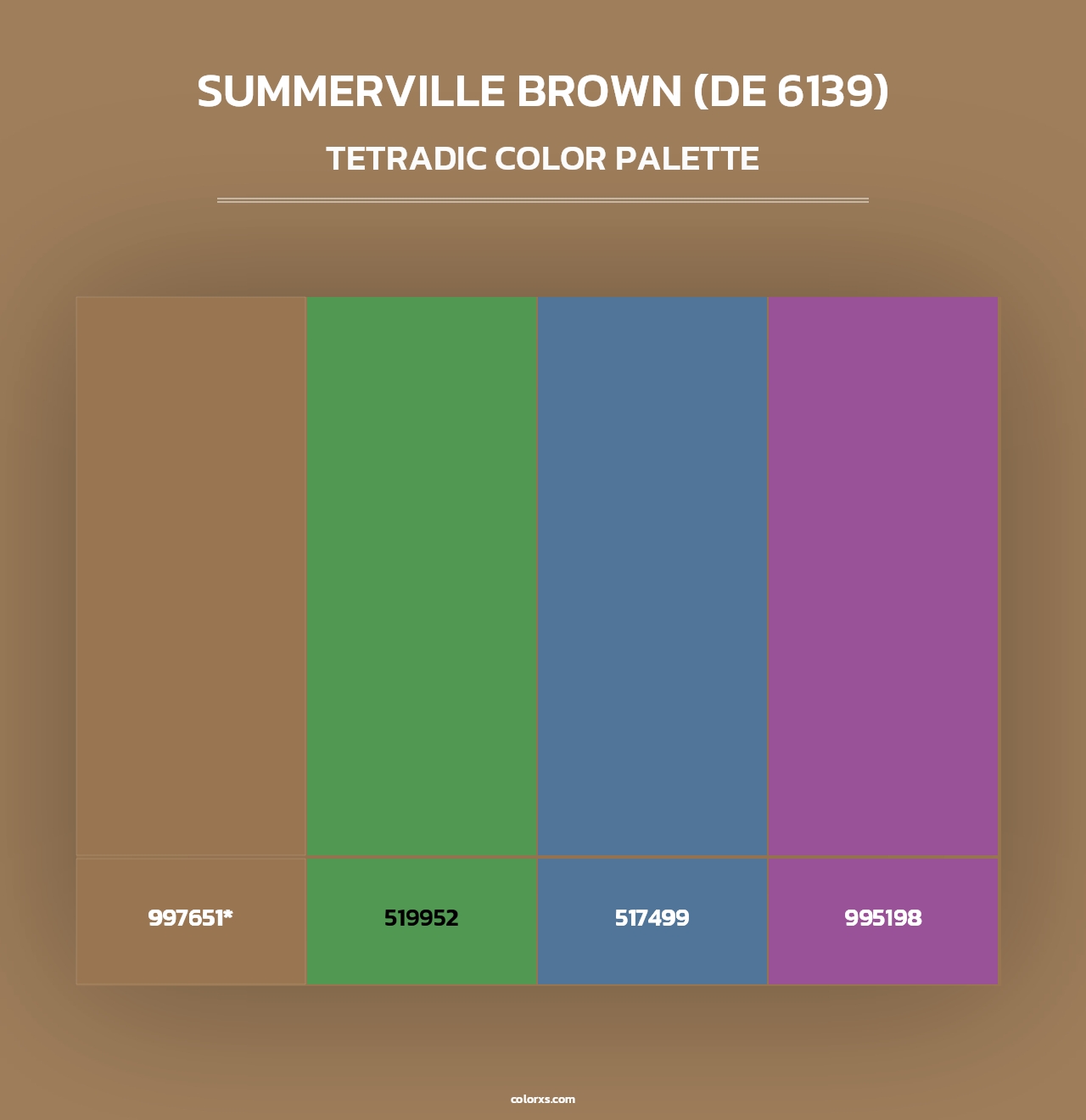 Summerville Brown (DE 6139) - Tetradic Color Palette