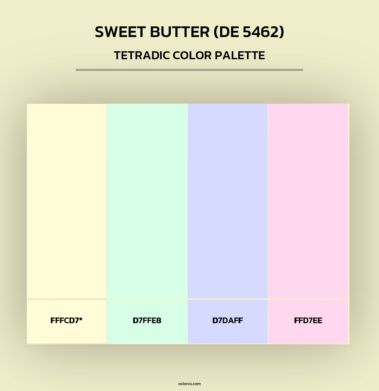 Sweet Butter (DE 5462) - Tetradic Color Palette