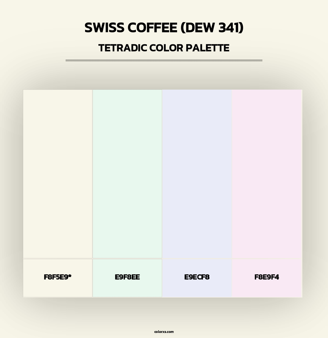Swiss Coffee (DEW 341) - Tetradic Color Palette