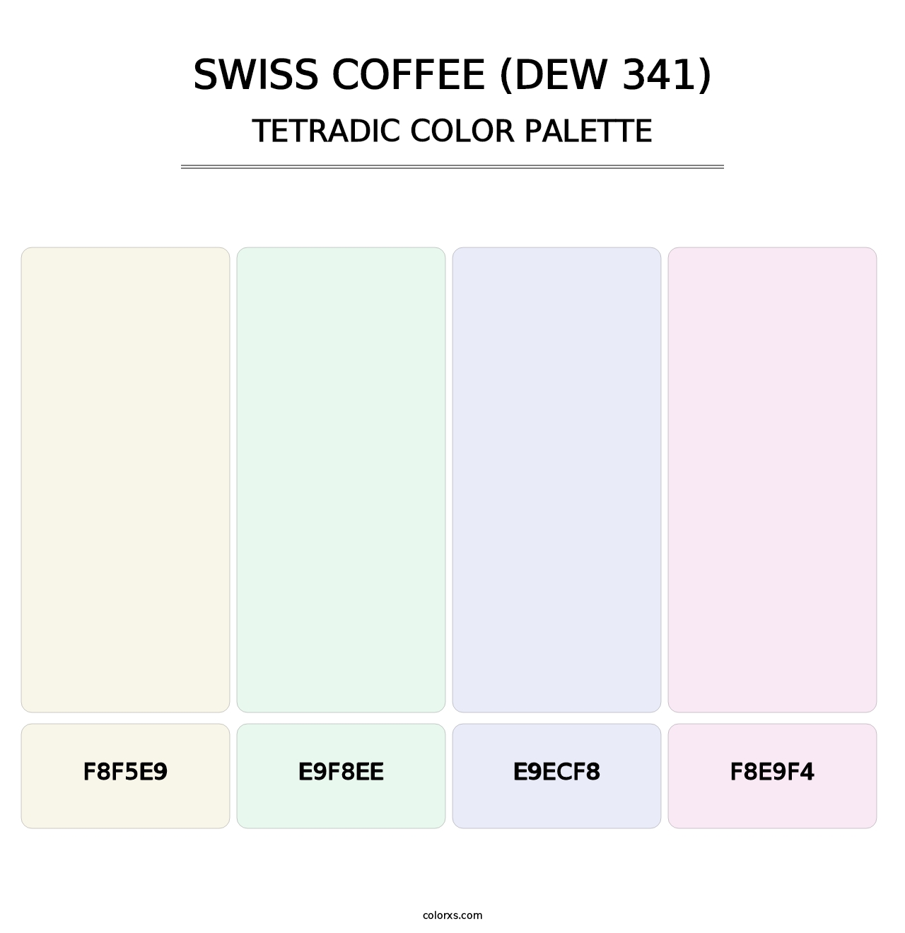 Swiss Coffee (DEW 341) - Tetradic Color Palette