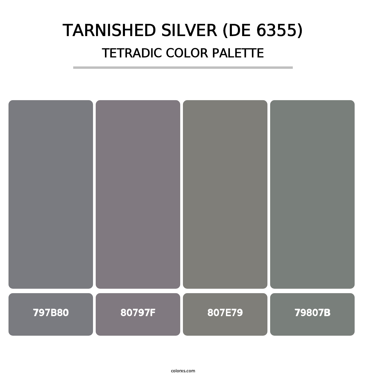 Tarnished Silver (DE 6355) - Tetradic Color Palette