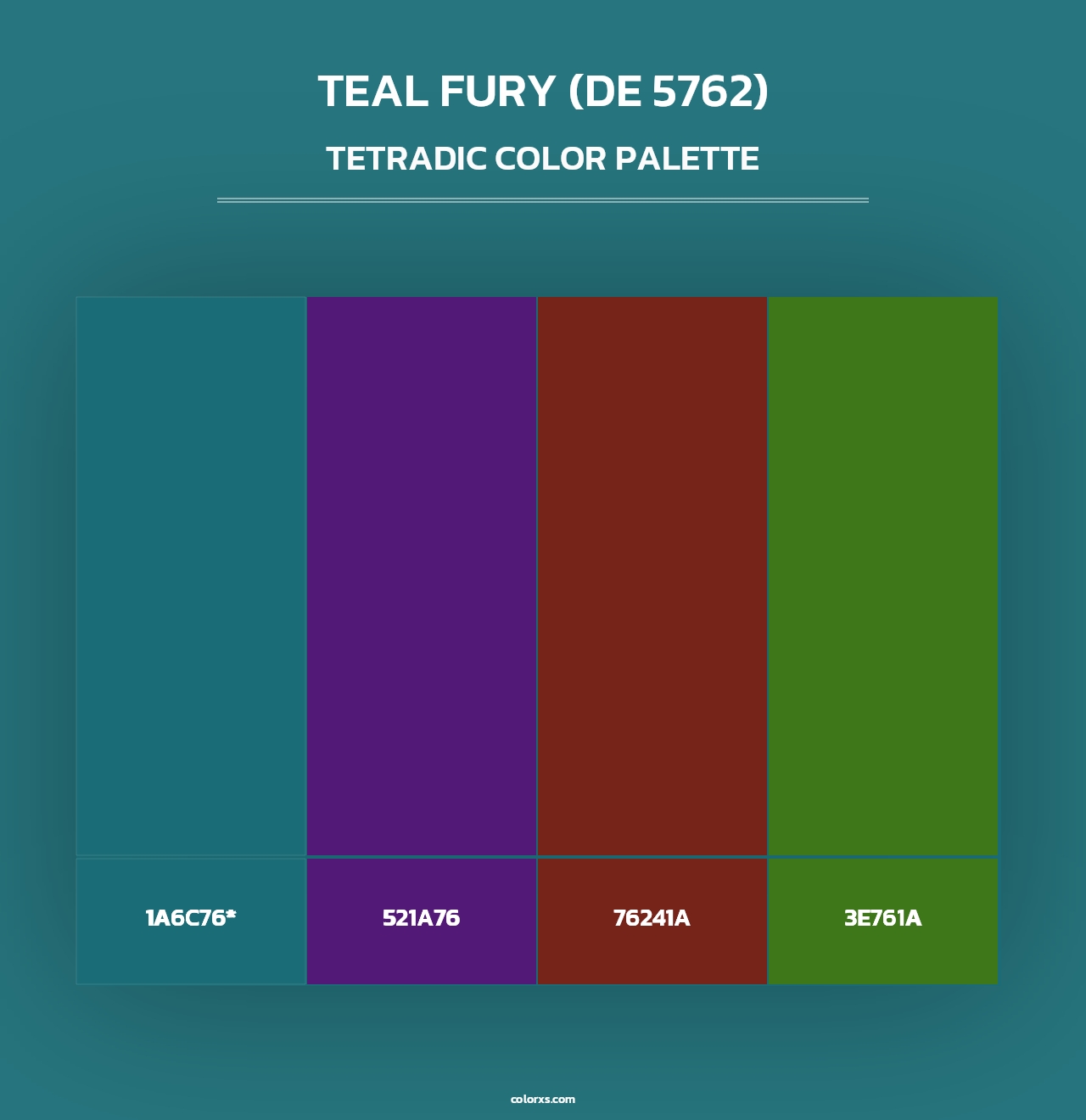 Teal Fury (DE 5762) - Tetradic Color Palette
