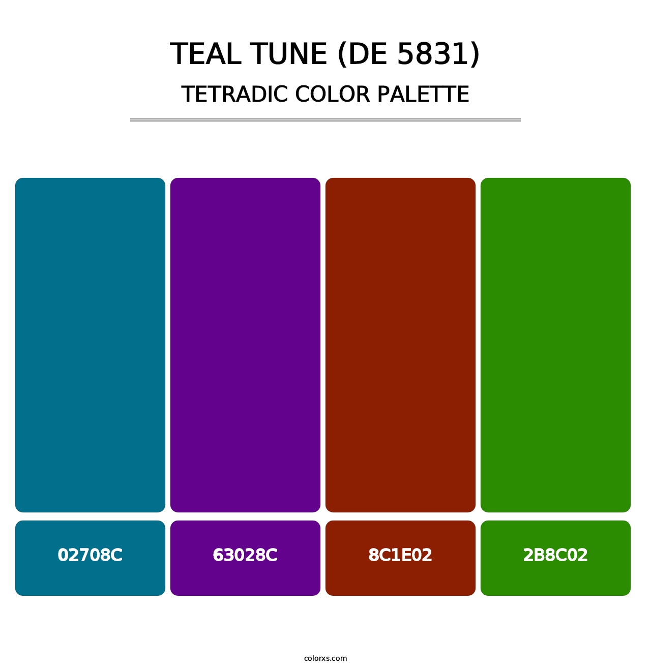 Teal Tune (DE 5831) - Tetradic Color Palette