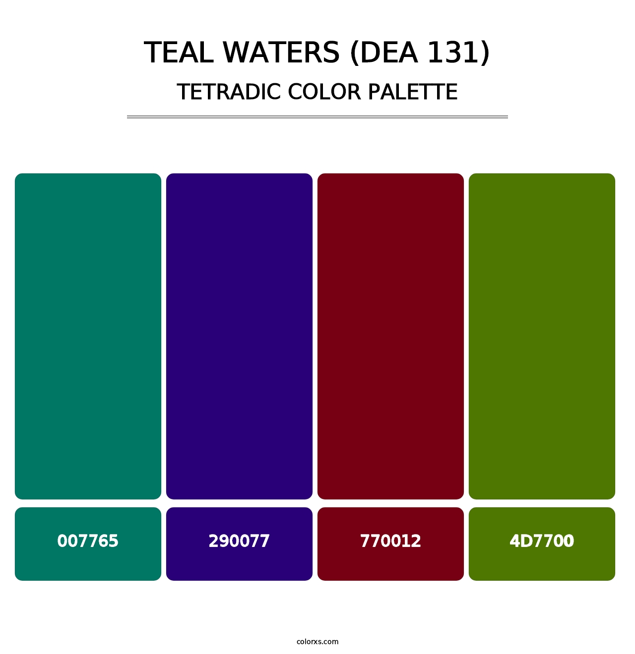Teal Waters (DEA 131) - Tetradic Color Palette