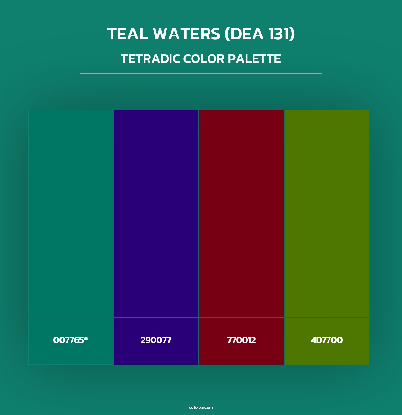Teal Waters (DEA 131) - Tetradic Color Palette