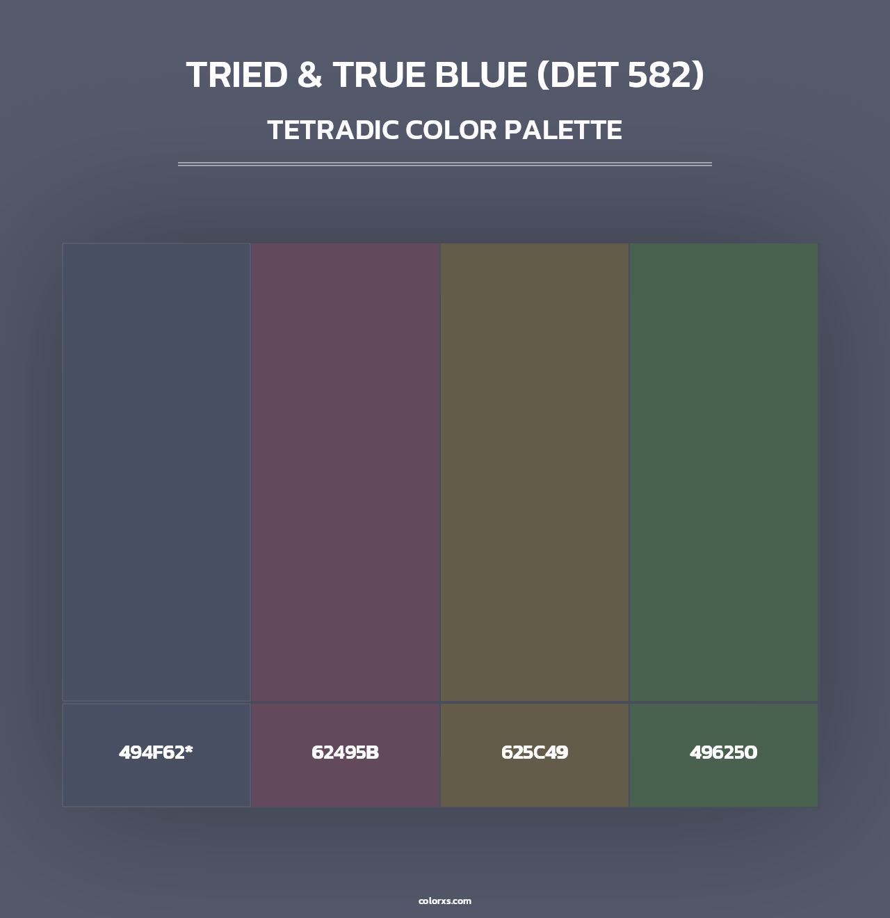 Tried & True Blue (DET 582) - Tetradic Color Palette