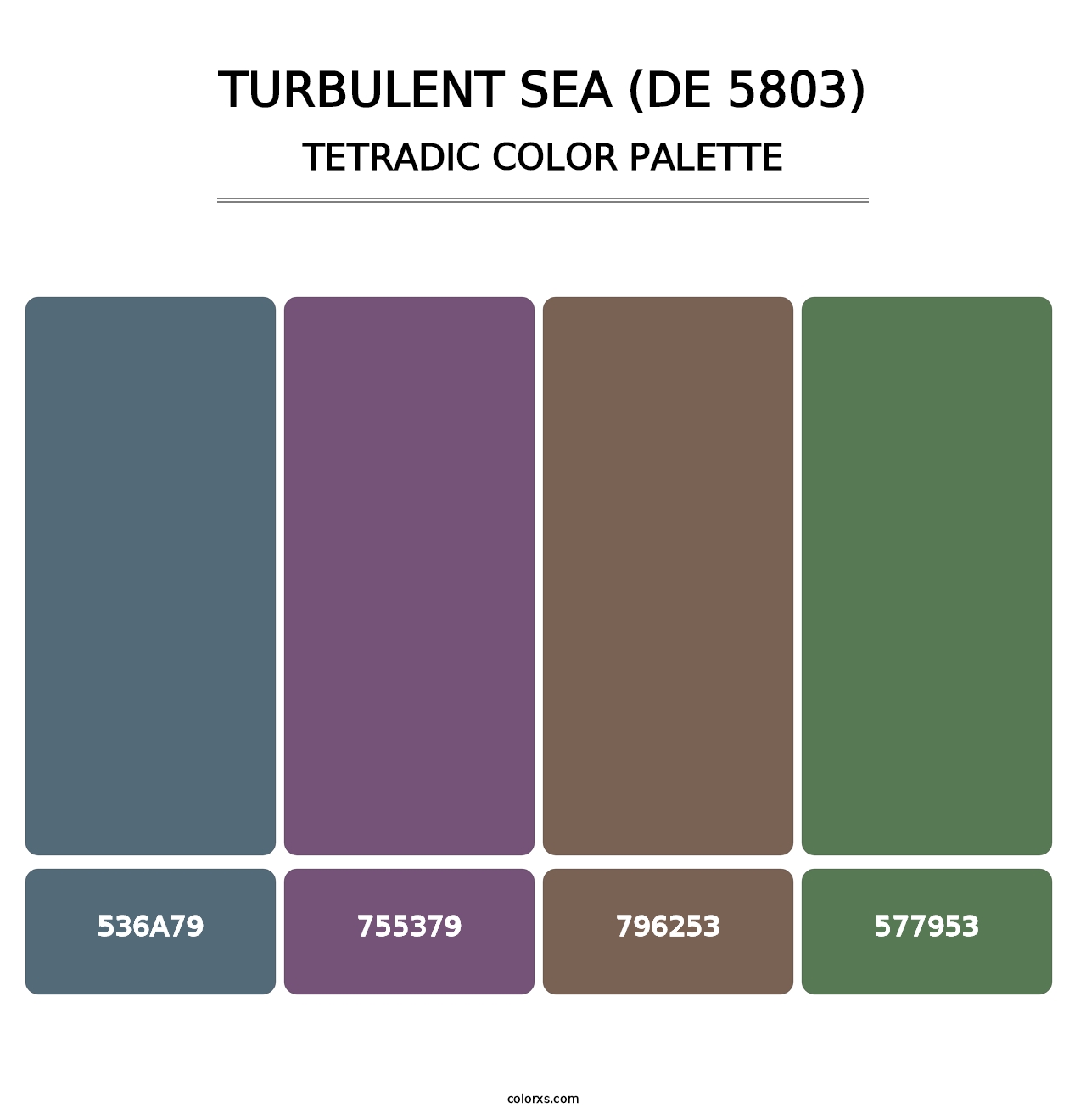 Turbulent Sea (DE 5803) - Tetradic Color Palette