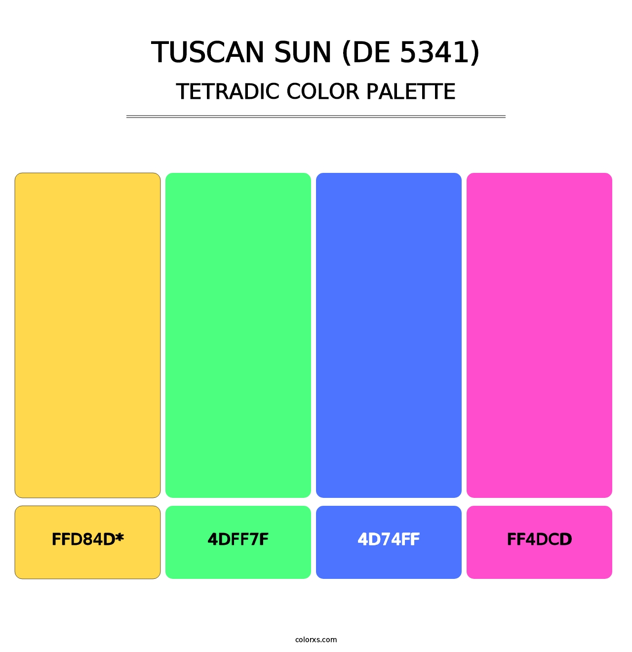 Tuscan Sun (DE 5341) - Tetradic Color Palette