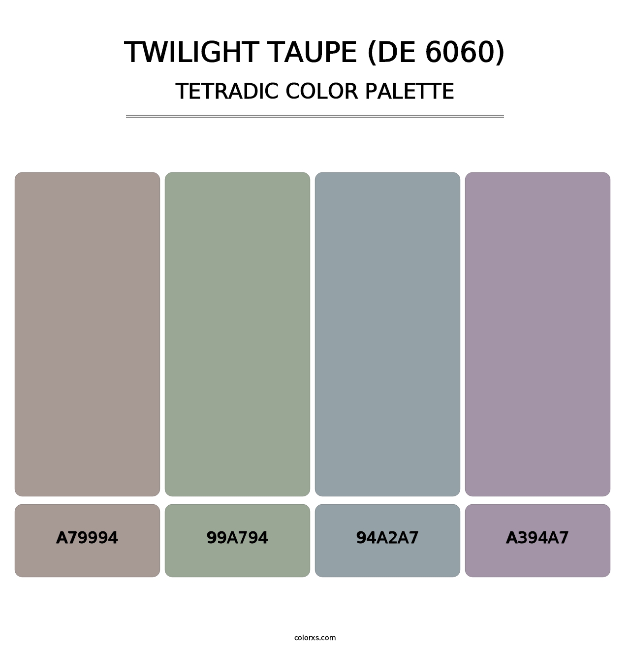 Twilight Taupe (DE 6060) - Tetradic Color Palette