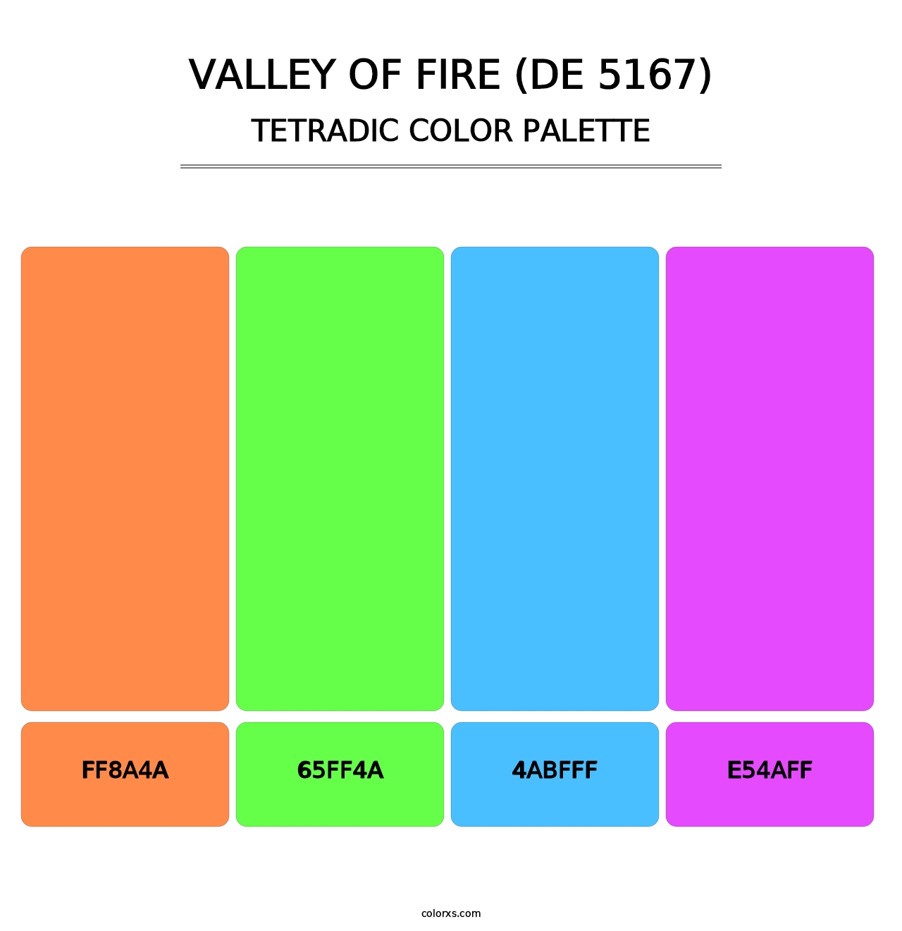 Valley of Fire (DE 5167) - Tetradic Color Palette