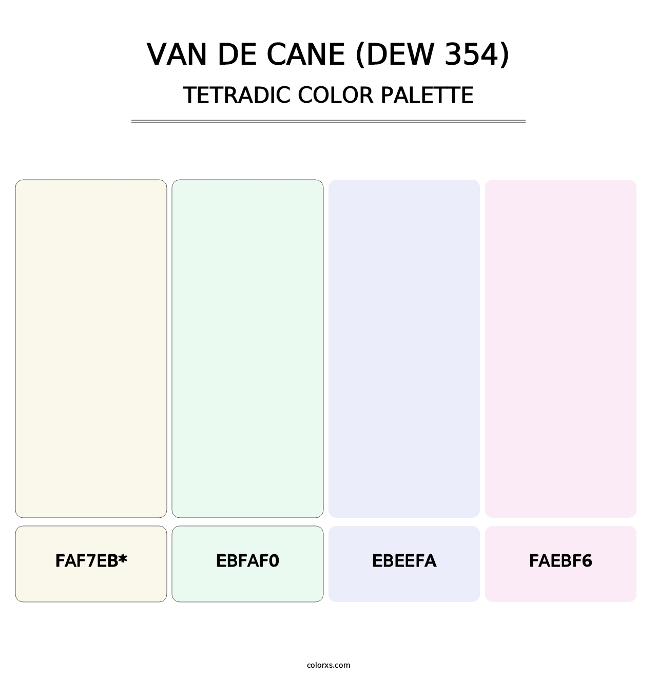 Van de Cane (DEW 354) - Tetradic Color Palette