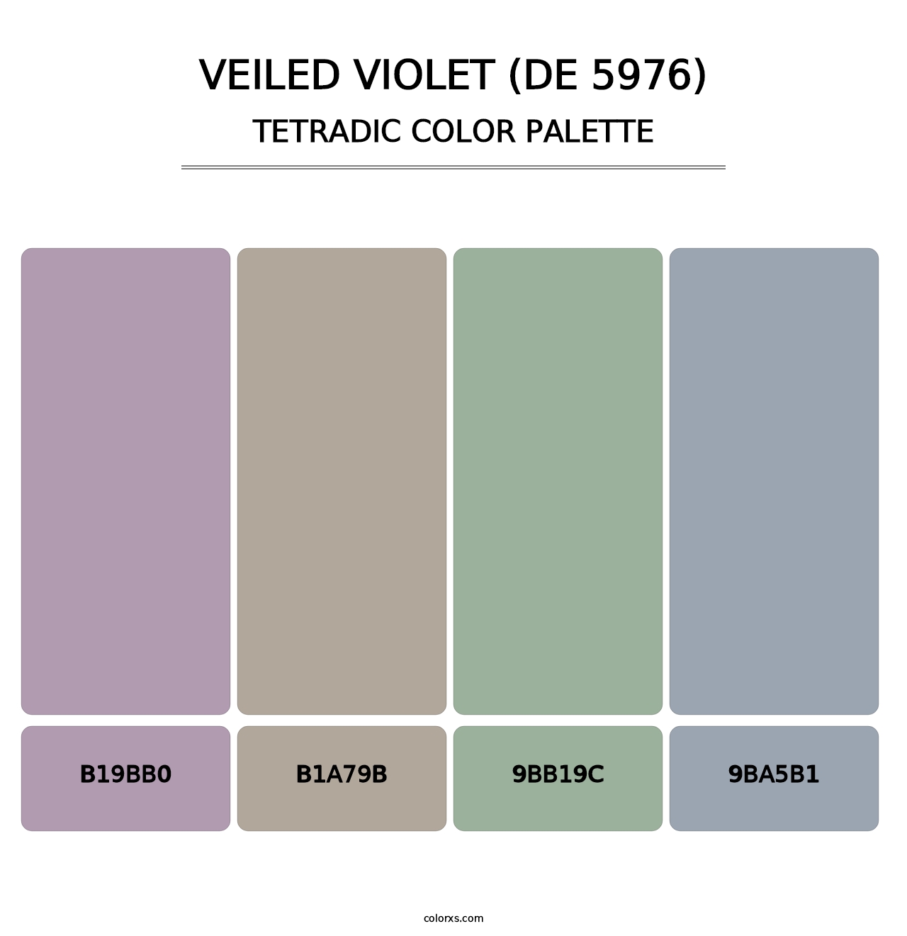 Veiled Violet (DE 5976) - Tetradic Color Palette
