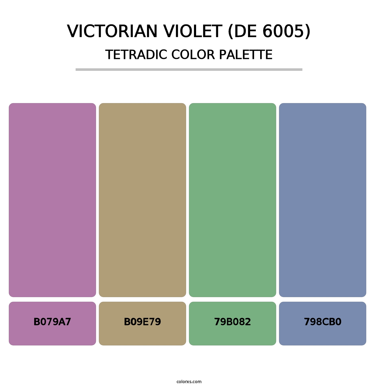 Victorian Violet (DE 6005) - Tetradic Color Palette