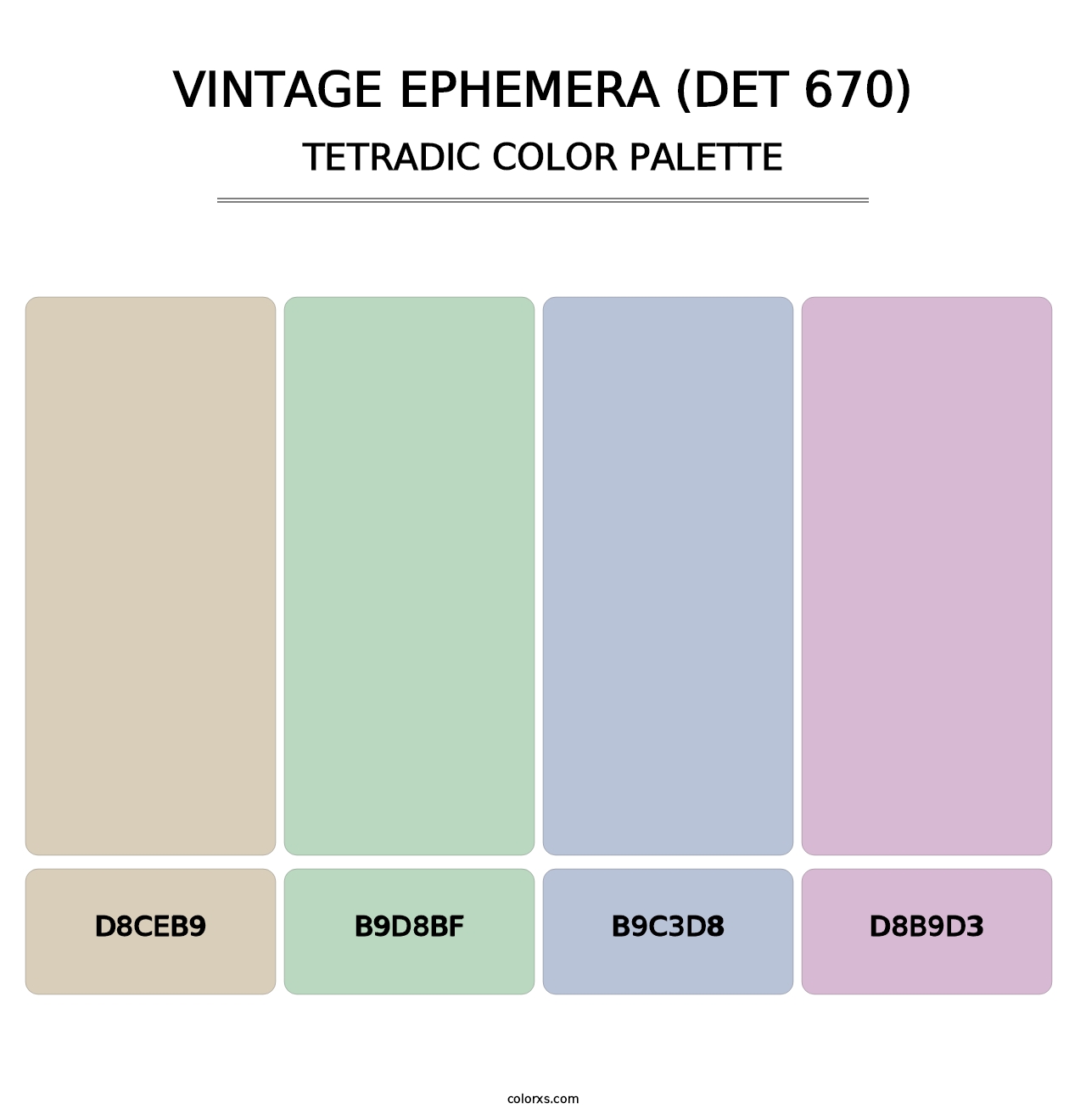 Vintage Ephemera (DET 670) - Tetradic Color Palette