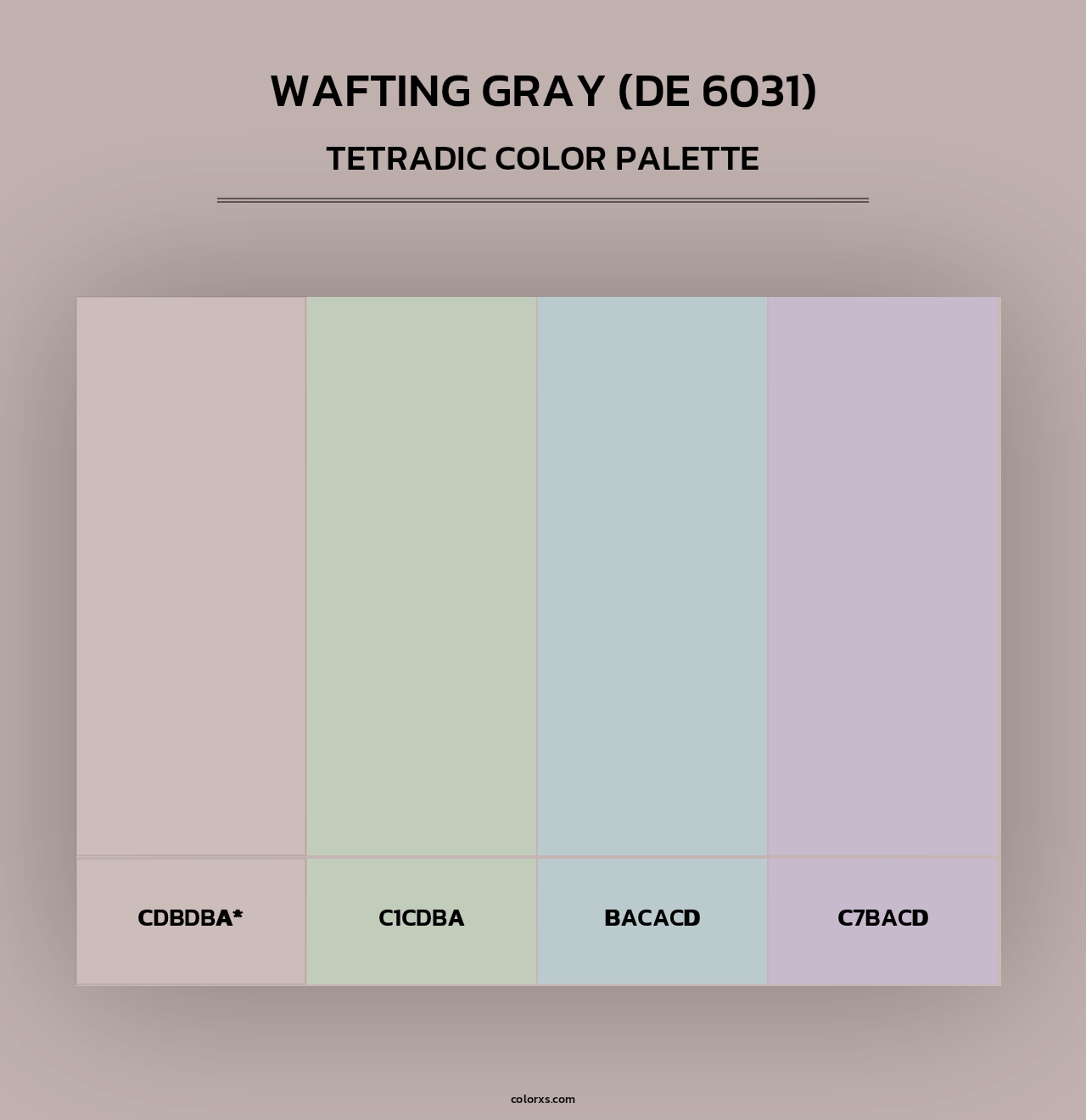 Wafting Gray (DE 6031) - Tetradic Color Palette