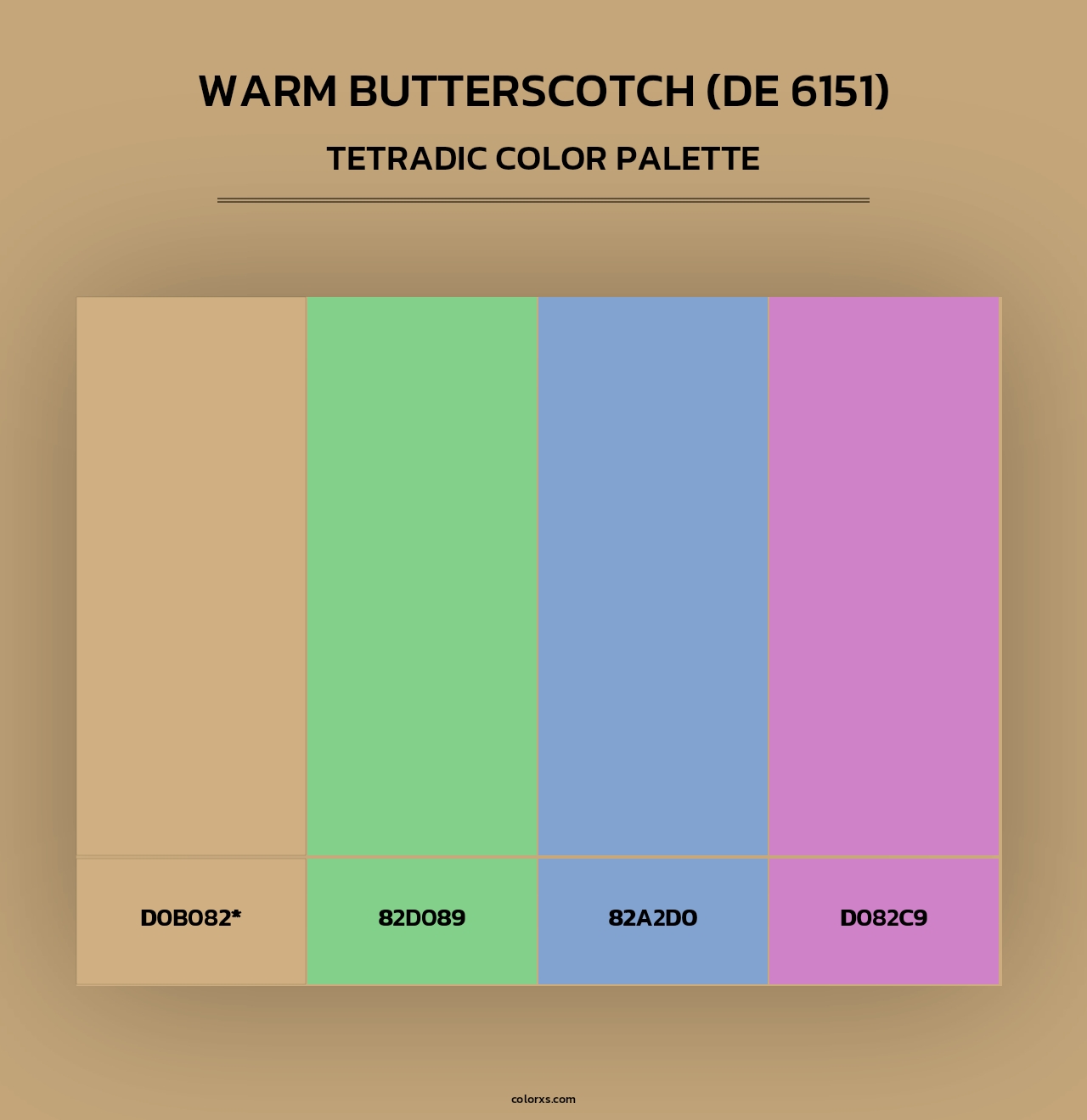 Warm Butterscotch (DE 6151) - Tetradic Color Palette