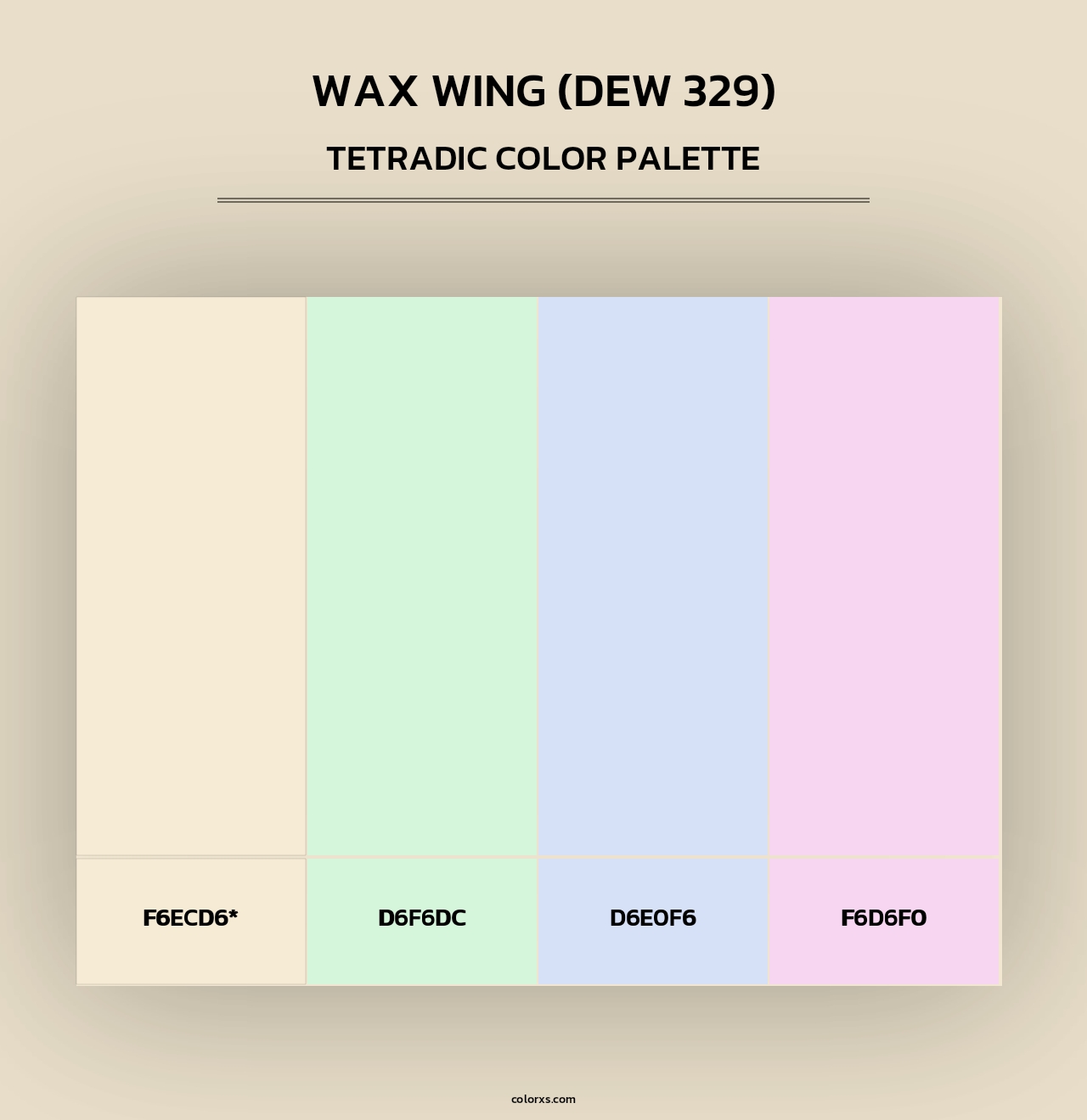 Wax Wing (DEW 329) - Tetradic Color Palette