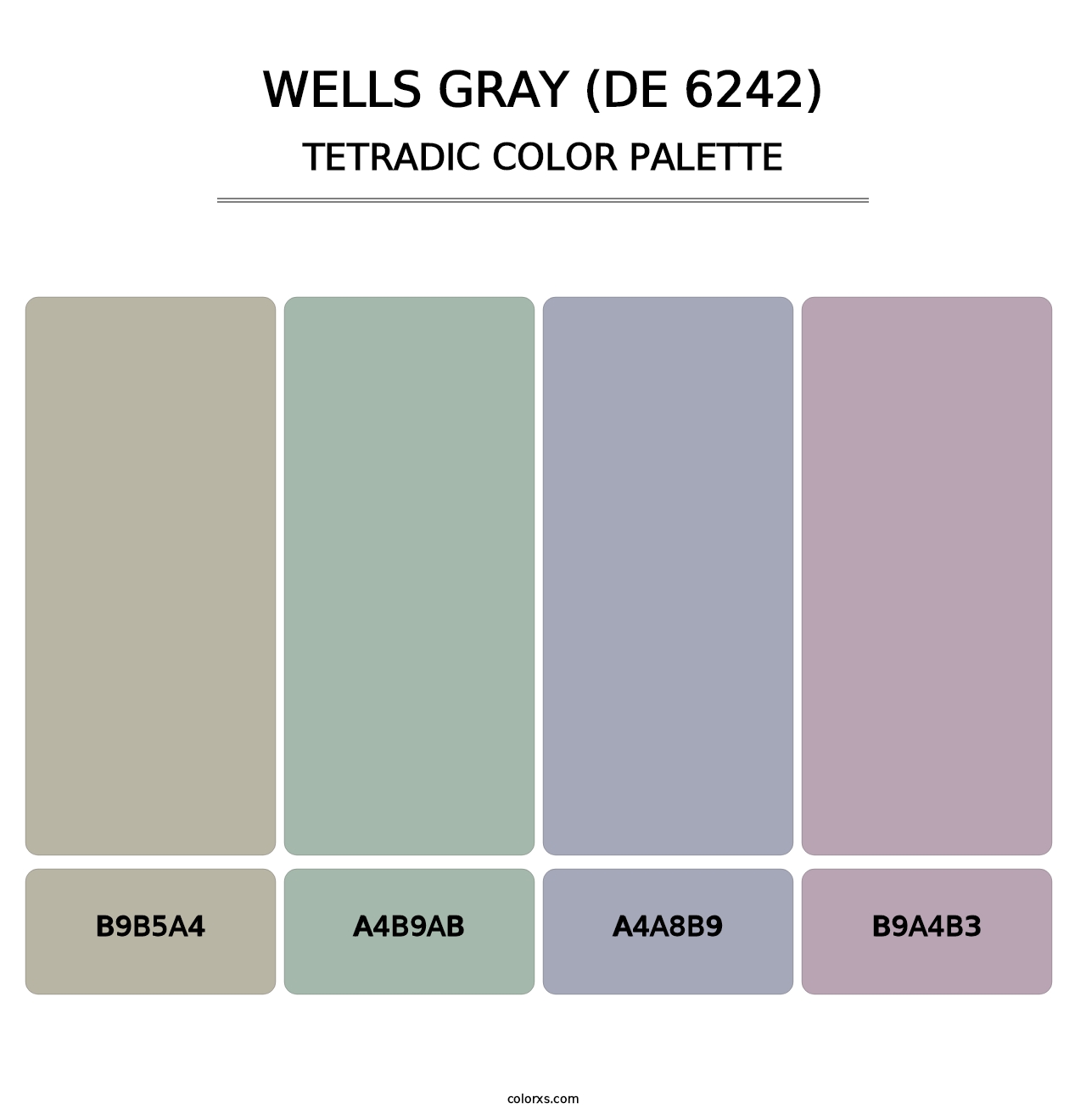 Wells Gray (DE 6242) - Tetradic Color Palette