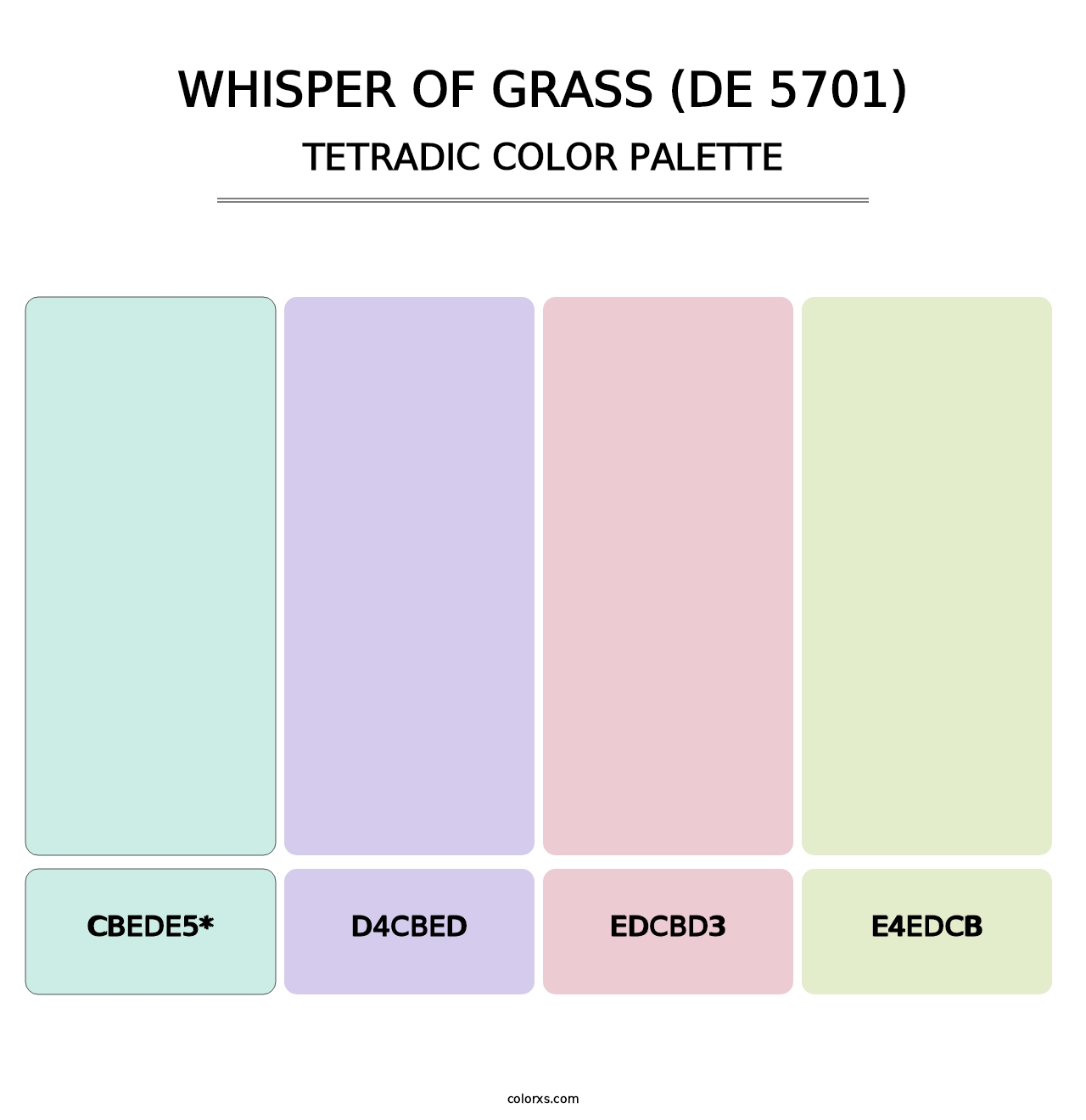 Whisper of Grass (DE 5701) - Tetradic Color Palette