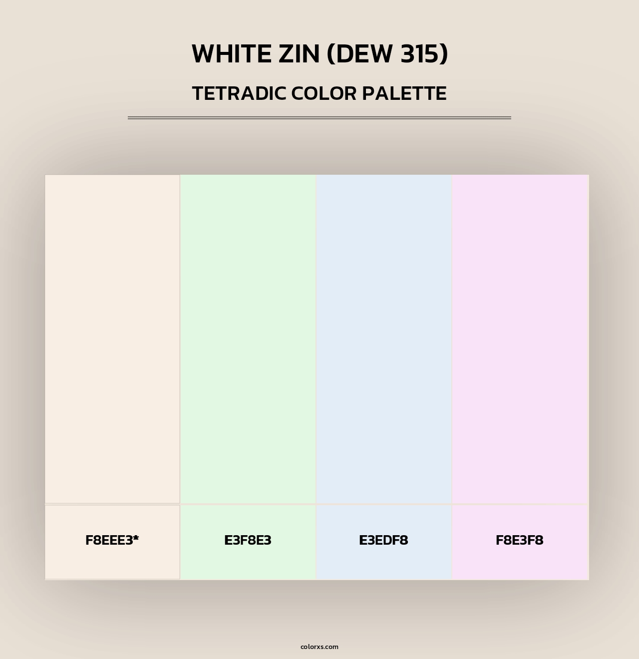 White Zin (DEW 315) - Tetradic Color Palette