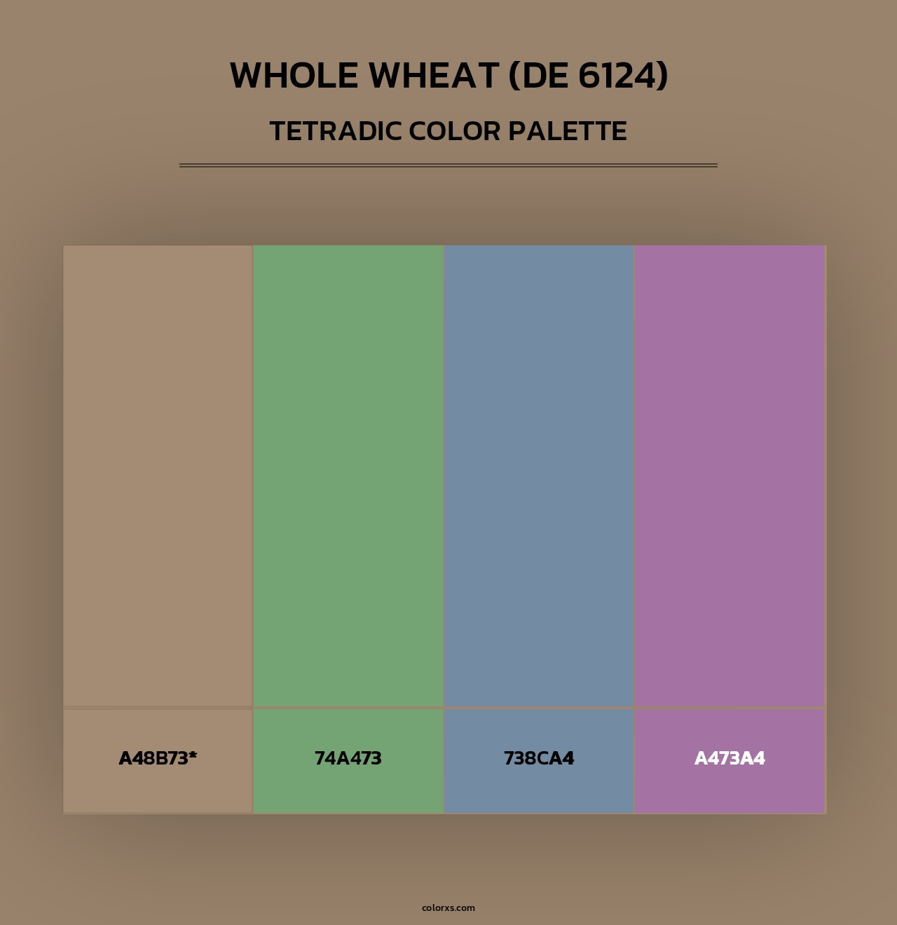 Whole Wheat (DE 6124) - Tetradic Color Palette